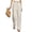 Beige, variant on Womens High Rise Wide Leg Casual Pants, Button Down Straight Leg Palazzo Trousers, Solid Loose Lounge Long Pants with Side Pockets