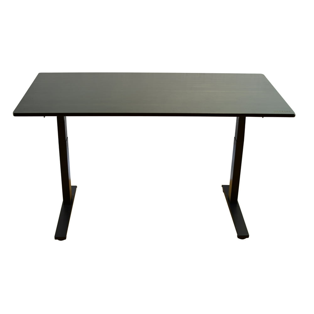 RISE UP dual motor electric standing desk 60x30" black bamboo desktop