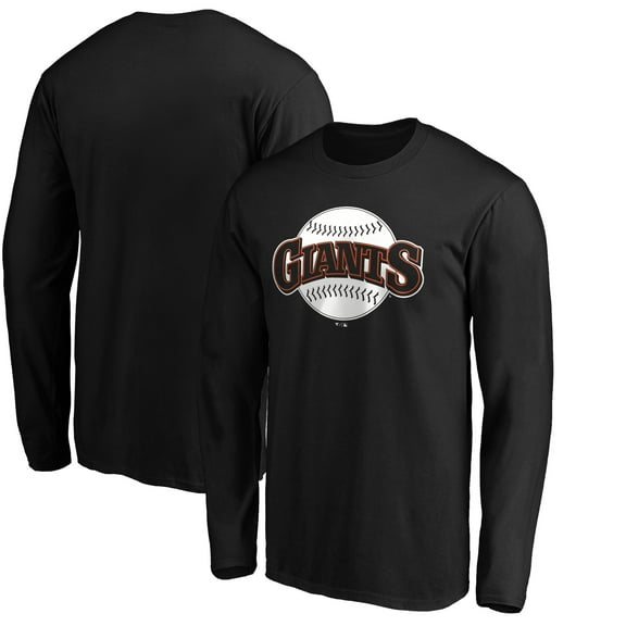 Men's Black San Francisco Giants Cooperstown Collection Huntington Logo Long Sleeve T-Shirt