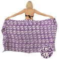 thumbnail image 4 of LA LEELA Women's High Waist Tie Sarongs Long Cover Ups One Size Violet, Heart, 4 of 5