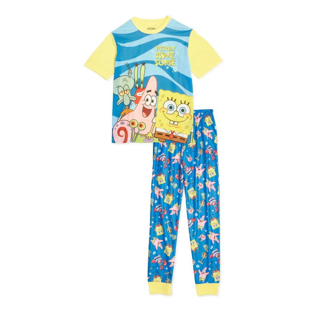 SpongeBob SquarePants Spongebob Boys Short Sleeve Pajamas Set, 2