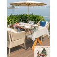 thumbnail image 4 of Outdoor Tablecloth with Umbrella Hole and Zipper, Christmas Rectangle Table Cloth 60x120 Inch Waterproof Tablecloth, Xmas Tree Winter Deer Pine Fruits Beige Picnic Table Cover for Patio Camping, 4 of 7