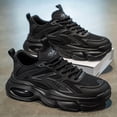 thumbnail image 2 of Men's Sneakers -  Running Footwear Thick Cushioned Sole, Breathable PU Upper & Non-Slip Rubber Outsole ,Beige/ Stability Support Lace-Up Shoes for Running, Gym, Everyday - All-Season Dad Shoes,, 2 of 7