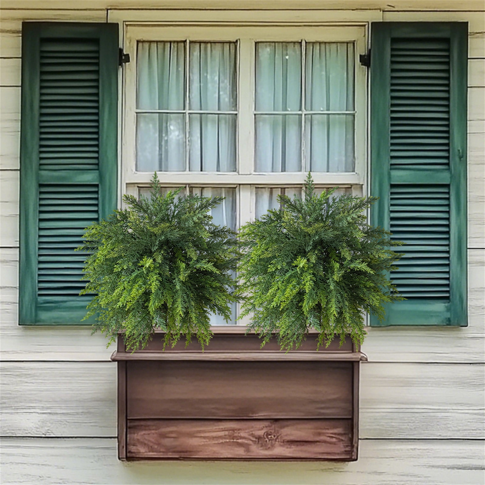 Outdoor Faux Plants, Artificial Flowers for Outdoors, Pine Needle Simulated Plants Garden Stake DIY Decoration Home Decoration Courtyard Bonsai Bundle Fake Bushes Fake Outdoor Plants (Green-53cm)