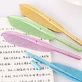 thumbnail image 4 of 6 Pices Stylo Bille Fantaisie En Forme De Plume 0,5 Mm Stylos Gel Encre Noire Stylo Bille Rtro Pour Fille Et Femme Fournitures Scolaires Bureau, 4 of 5