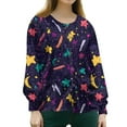 thumbnail image 4 of Hearthz Snap Front Scrub Jackets for Women Long Sleeve Stretchy Animals Pattern Nursing Tops Working Uniforms Women Scrubs Top with Pocket, 4 of 4