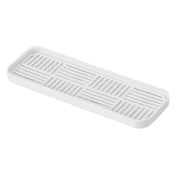 Escurridor de platos para encimera de cocina, bandeja de café, esponjas, Blanco Talla S