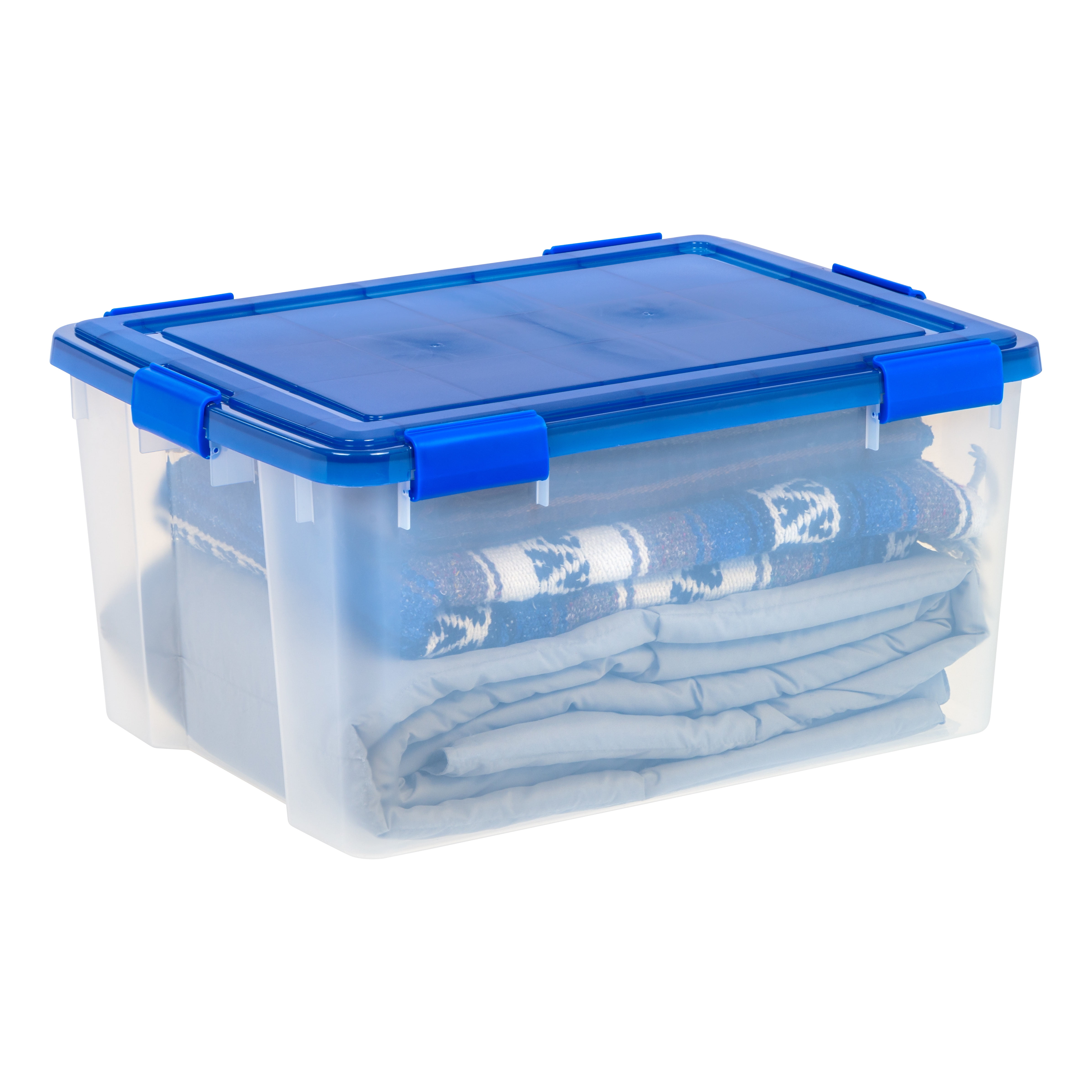 IRIS USA 62 Qt. Plastic Storage Bins with Sealed Lids, Clear Gasket Box, Airtight Containers 3Pk