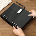 thumbnail image 4 of YIMWNYI A5 Binder Notebook with Detachable Loose-Leaf Pages, Large Capacity Refillable Notebook, Matte Faux Leather Cover, Coil Notebook for Work Notes, Study Records, and Daily Planning, 4 of 9