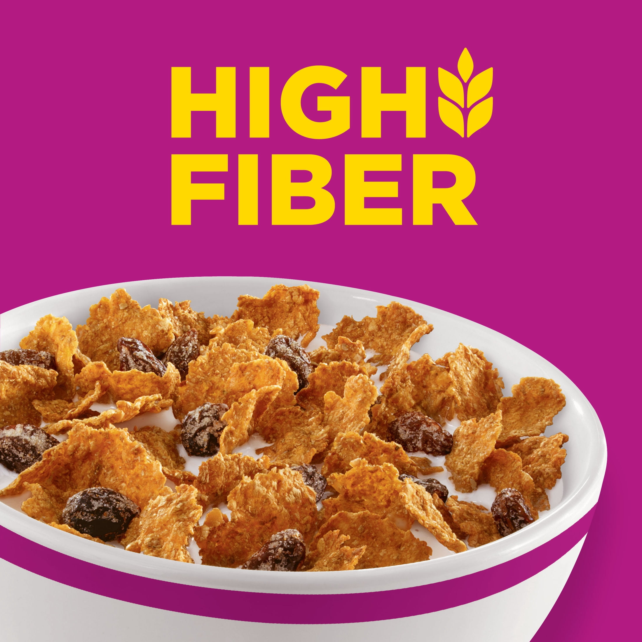 (8 pack) Kellogg’s Raisin Bran Breakfast Cereal, High Fiber, 28g Whole Grain, Mega Size, 29.5 oz