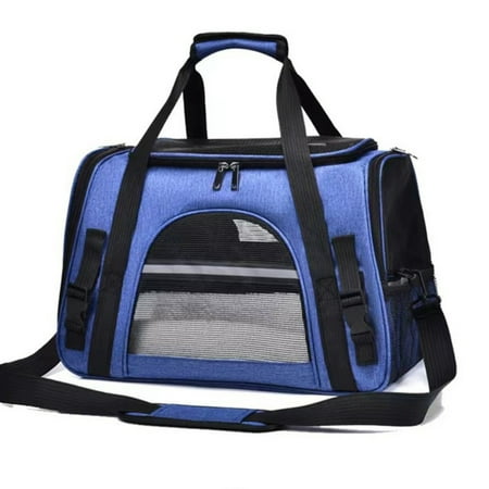 Portable Pet Carrier Bag - Foldable Crossbody Dog & Cat Backpack with Breathable Mesh and Soft Mat for Travel