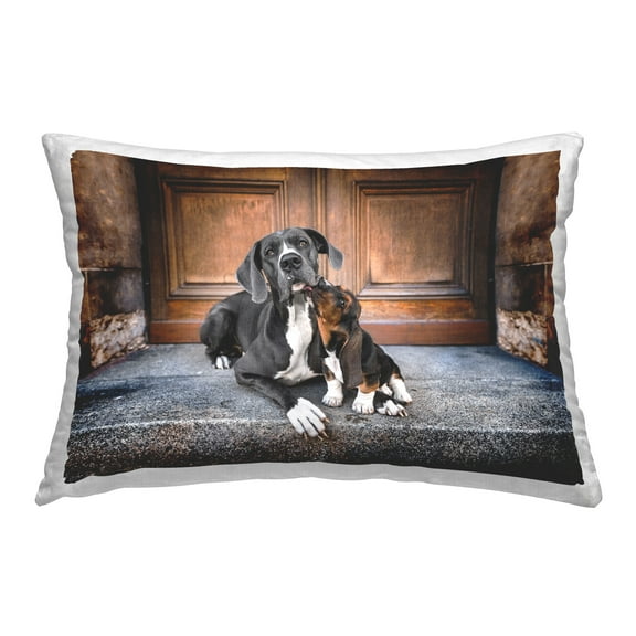 Stupell Industries Hound & Puppy in City Decorative Printed Throw Pillow Design by Natalie Grosse
