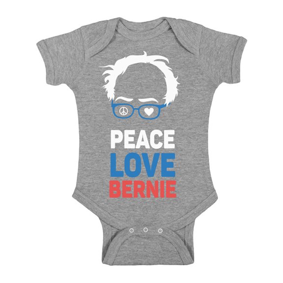 Awkward Styles Bern Baby Bodysuit Peace Love Bernie Romper Bernie for President
