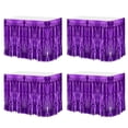 thumbnail image 1 of Uxcell Metallic Foil Fringe Tinsel Table Skirts for Party Purple, 1 of 7
