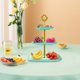 thumbnail image 3 of Bracket For Cupcakes 3 Storey With Rim Plastic Stand Tiered Serving Tray Tower Dessert For Tea Party Infant Shower And Wedding Rectangle, 3 of 5