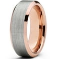 thumbnail image 2 of Metal Masters Mens Tungsten Carbide Wedding Band Ring 8mm Flat Top Brushed Rosetone Pink Comfort-Fit Band 10.5, 2 of 6