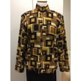 thumbnail image 1 of Geometric Abstract Box Print Pleated Satin Jacket (Style# 29602), 1 of 4