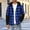 Blue, variant on Mens Plaid Hooded Comfort Casual Drawstring Long Sleeve Button Down Shirts Jackets Lightweight Loose Fit Shacket Outerwear with Pockets