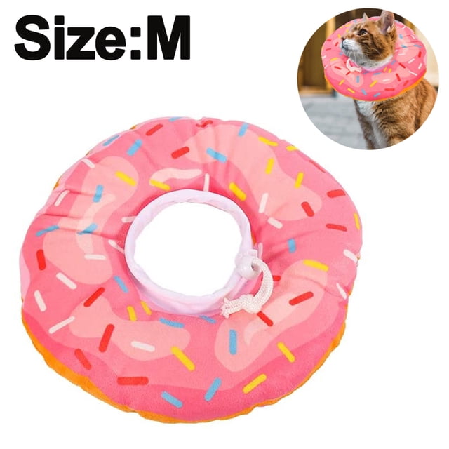 Donut Elizabeth Circle Adjustable Soft Pet E Collar Neck Collar Circle for Cat Small Dog