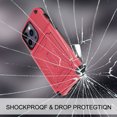 thumbnail image 5 of Dteck Wallet Case for iPhone 14 Pro with Card Slot Box Mirror Design Kickstand Bracket Phone Cover, Soft Silicone Rugged PC Shockproof Drop Resistant Non-Slipping Candy Color Protection Case,Red, 5 of 6