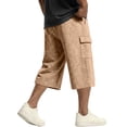 thumbnail image 4 of Dresfit Cargo Shorts for Men Baggy Drawstring Long Shorts Summer 2026 Baggy Outdoor Bermuda Shorts Big and Tall Cropped Loose Athletic Carpenter Shorts L, 4 of 6