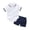 White, variant on Baby Boys Outfits Solid Color Short Sleeve Polo Bodysuit & Shorts Set