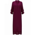 thumbnail image 4 of CEHVOM Robe Longue Décontractée Mode Femme Manches Longues Col en V, 4 of 5