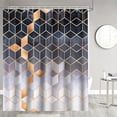 thumbnail image 1 of Cortina de Ducha 180 x 180 cm Cortinas de Ducha Geométricas de Mármol Gris Tela de Poliéster Impermeable Antimoho Cortina de Baño Lavable para Baño con 12 Anillas de Cortina de Ducha, 1 of 7