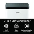 thumbnail image 3 of Aeric 8000 BTU 12000 BTU ASHRAE Portable Air Conditioner with Fan, White, 550 Sq Ft, AERP081AW, 3 of 13