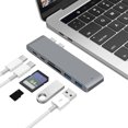 thumbnail image 2 of Lector de tarjetas USB 3.0 TF de 2 puertos Adaptador de concentrador tipo C dual para MacBook Air 2018 FLhrweasw El nuevo, 2 of 7