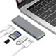 thumbnail image 2 of Dual Type-C Hub 2 puertos USB 3.0 Adaptador de lector de tarjetas TF para MacBook (gris) Tmvgtek Componentes de Computadoras, 2 of 8