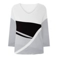 thumbnail image 4 of DPTALR Femmes Imprimé Manches Longues V-Cou Chemisier Pull Tunique Tops Chemise, 4 of 5