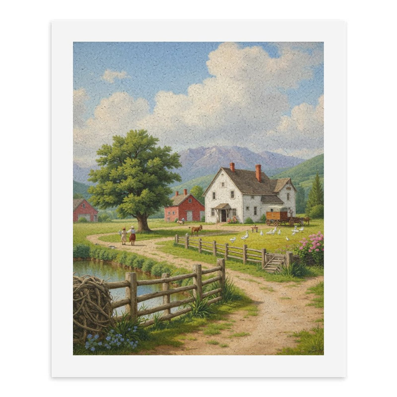 Paint by Numbers Kit for Adults, Farmhouse Scenic Landscape Pathway Paint by Numbers, Easy Paint by Numbers Kit for Adults Beginner, DIY Adult Paint by Number Kits on Canvas, Home Decor