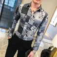 thumbnail image 5 of Camisas para hombre con cuadros a cuadros, estilo anime, hip hop, camisetas coloridas, originales con mangas, moda 2024, estética para hombre, diseñador asiático, 5 of 5