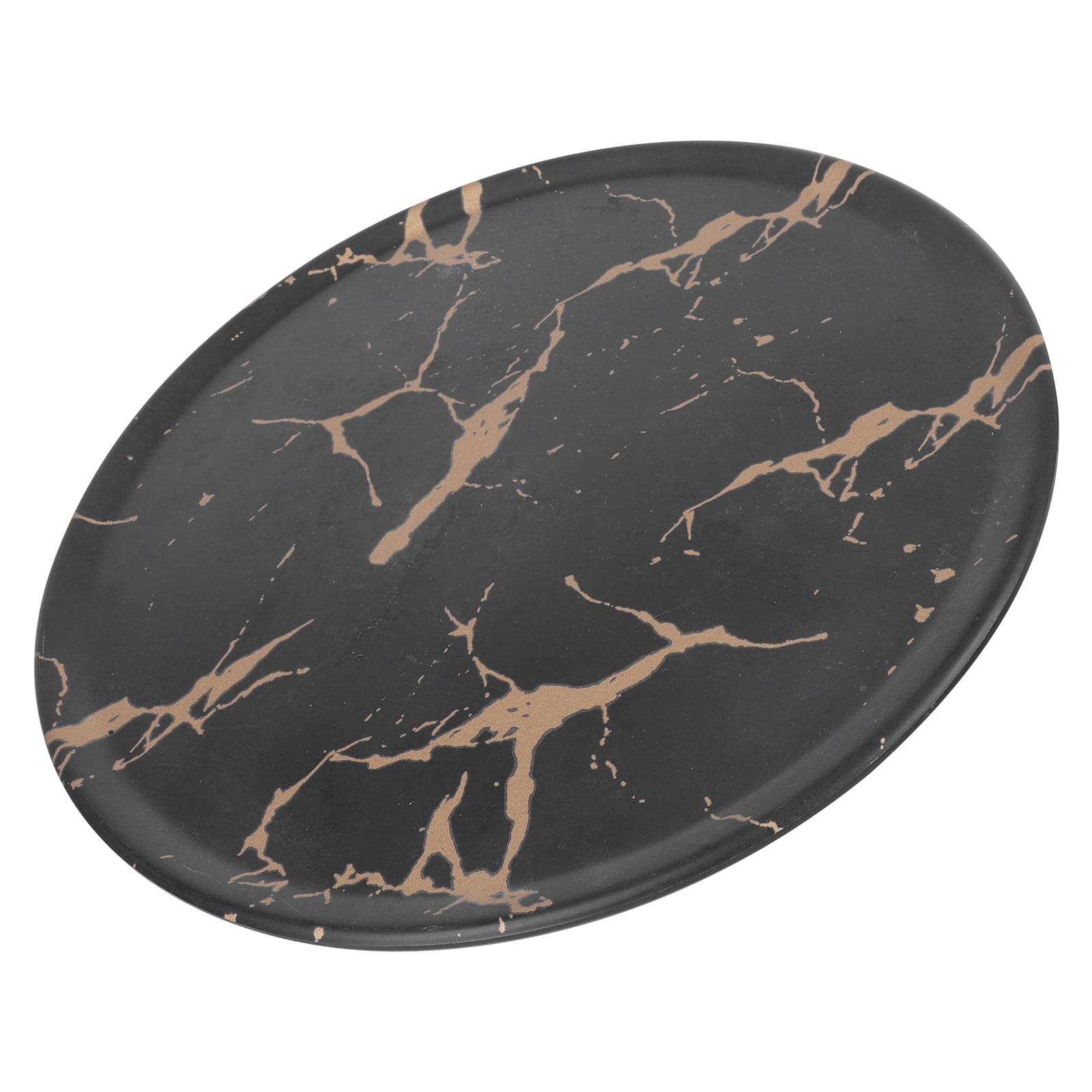 Marble Plate Oval Dish Household Steak Tray Flatware Marbling Black Melamine Plates