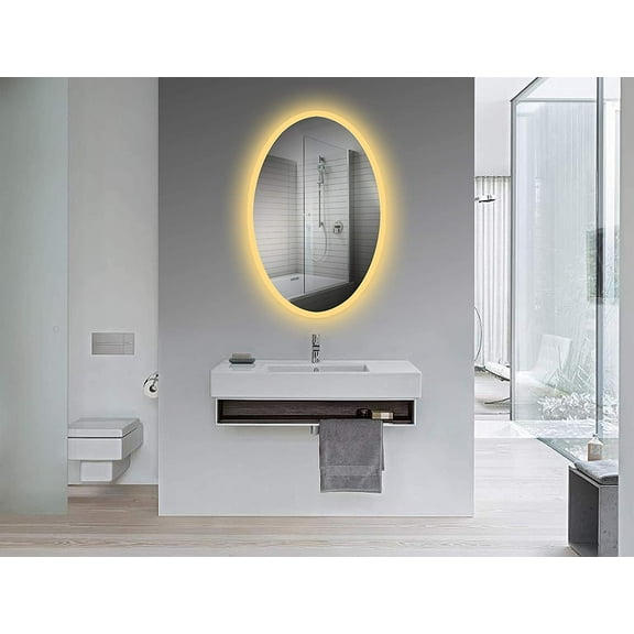 Yukon Rose 24"x36" Oval, LED Lighted. Wall Mounted, Vanity Mirror