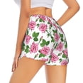 thumbnail image 3 of Sigee Rose Flowers for Women's Athletic Shorts High Waisted Running Shorts Pocket Sporty Short Gym Elastic Workout Shorts, 3 of 9