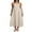 Khaki, variant on Gupgi Women Striped Sleeveless Dress Swing Midi Dresses Spaghetti Strap Back Cutout Flowy Long Sundress