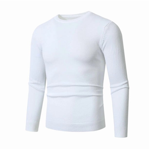 Ceisia Men's Slim Fit Crew Neck Sweater, Solid Color Knitted Pullover for Casual & Business Wear Gifts