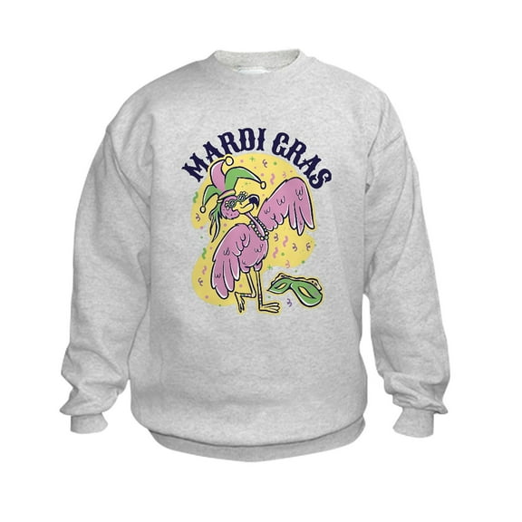 CafePress - Mardi Gras Flamingo Sweatshirt - Kids Sweatshirt, Youth Crew Neck Sweatshirt
