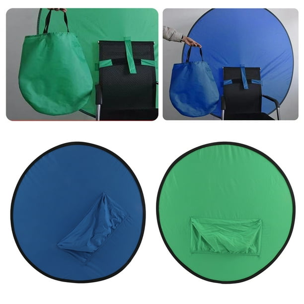 Telón de Fondo Verde Azul, 110 cm Redondeo Meticuloso de Costura Con Telón de Fondo de Chromay Con Bolsa de Almacenamiento para Filmación de Televisión para Rodaje de Estudio