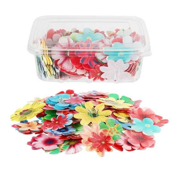 360pcs Edible Wafer Flowers Cupcake Toppers Wedding Cake Birthday Party Food Decoration (0.4mm Thickness)