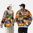 thumbnail image 4 of Vsdgher Abstract Musical Faces Print Adult Hoodie Shirts Rash Guard for Men Women,Long Sleeve Sun Protection Fishing Shirts for Athletic Running Swim-Small, 4 of 7