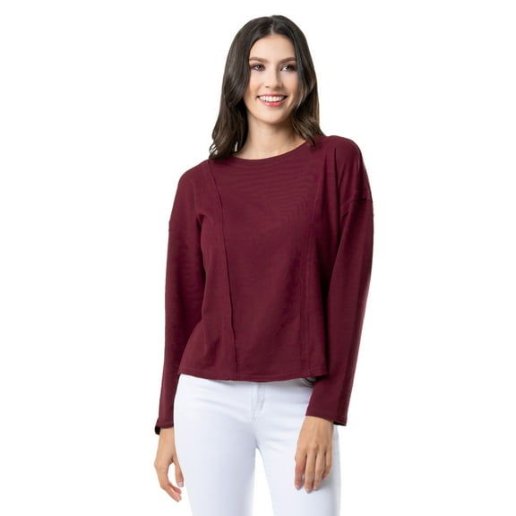 Lee Women's and Plus Crew Neck Cropped Waffle Knit Pullover Top, S-4X