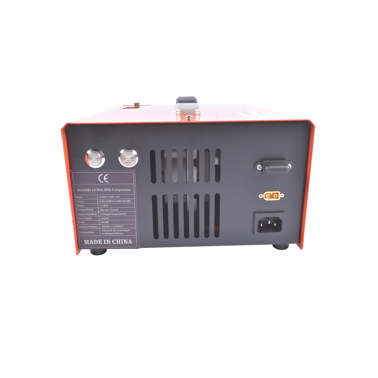 PCP Air Compressor 4500Psi 30Mpa, 500W Auto-Stop Scuba Tank Compressor 12V DC/110V Ac or 220V AC for Home Use, AC Compressor for Mini Scuba Tank - Orange
