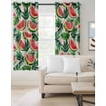 thumbnail image 2 of Watermelon Kitchen Curtains Red Fruit Summer Cartoon Tropical Leaf Cafe Short Curtains for Bathroom Blackout Window Curtain Grommet Small Window Treatment Drapes for Bedroom Living Room 52"x45"x2, 2 of 9