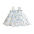 thumbnail image 1 of Bébés Filles Robe d'Été en Tulle Broderie Florale Sans Manches Robe en Tulle Maille Rouge 2-3 Ans, 1 of 8
