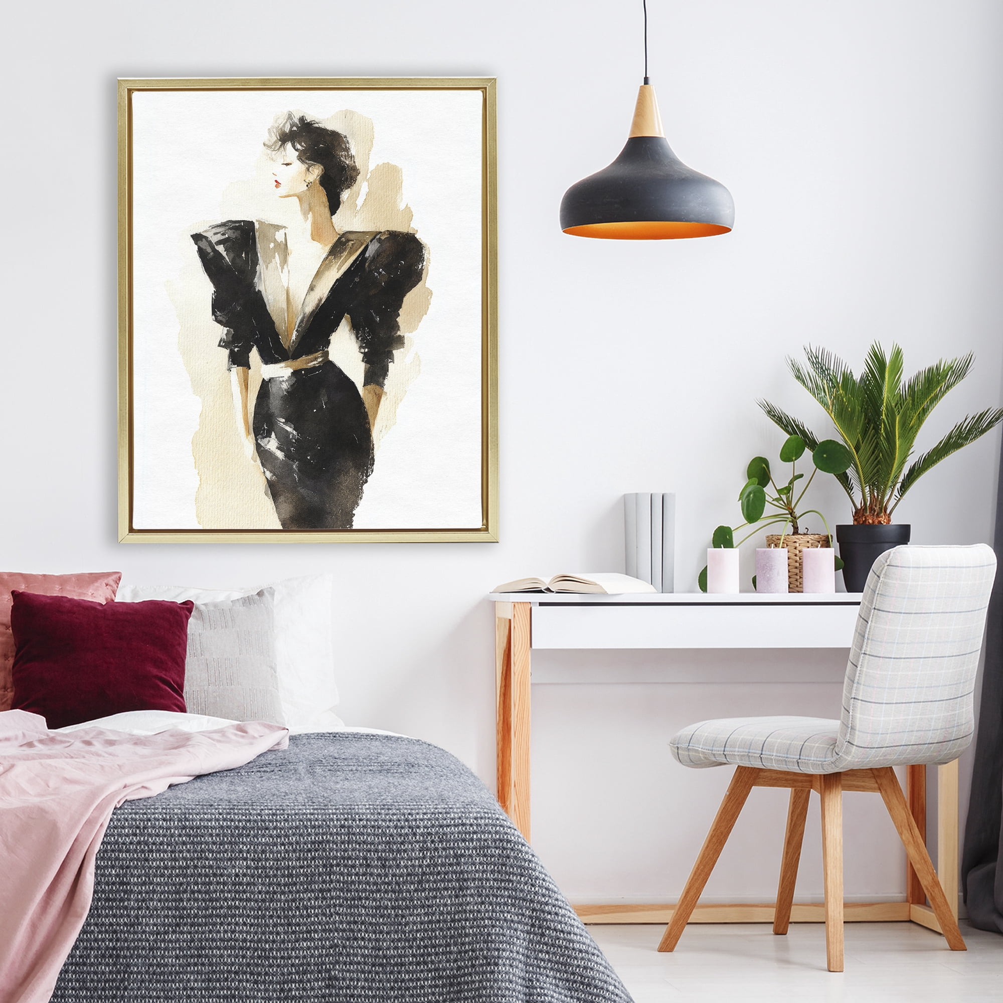 Stupell Industries Timeless Velvet Attitude Gold Framed Floater Canvas Wall Art, design by Svetlana Aleynikova