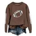 thumbnail image 5 of Football Sweatshirts for Women Game Day Love Heart Football Print Long Sleeve Blouses Y2k Trendy Casual Loose Pullover Tops, 5 of 5