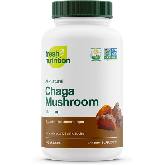 Fresh Nutrition Organic Chaga Mushroom 1650mg - 90 Capsules